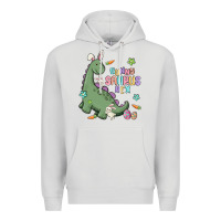 Dove Grey bunny saurus rex Premium Hoodie - MaliasSmallBusiness