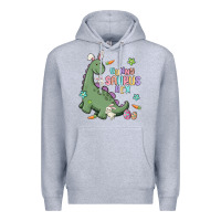 Heather Grey bunny saurus rex Premium Hoodie - MaliasSmallBusiness