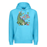 Ocean Blue bunny saurus rex Premium Hoodie - MaliasSmallBusiness