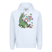 White bunny saurus rex Premium Hoodie - MaliasSmallBusiness