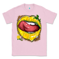 Bubblegum Pink lemon lips with leopard Classic Tee - texasbilliewilder