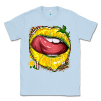 Dusty Blue lemon lips with leopard Classic Tee - texasbilliewilder