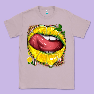 Lemon Lips With Leopard Classic Tee Designed By Texasbilliewilder