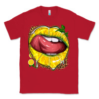 Red lemon lips with leopard Classic Tee - texasbilliewilder
