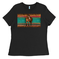 Black western horse serape tooled leather leopard  sippy cup Ladies Tee - BarkalooDesign