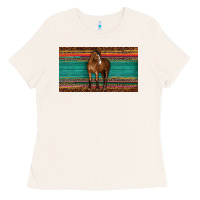 Bone western horse serape tooled leather leopard  sippy cup Ladies Tee - BarkalooDesign