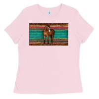 Bubblegum Pink western horse serape tooled leather leopard  sippy cup Ladies Tee - BarkalooDesign