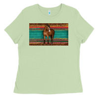 Matcha western horse serape tooled leather leopard  sippy cup Ladies Tee - BarkalooDesign