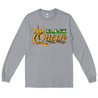 Heather Grey black queen Long Sleeve Tee - texasbilliewilder