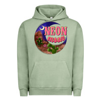Pigment Oil Green neon moon Urban Hoodie - NancyCooperArtShop
