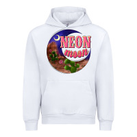 White neon moon Urban Hoodie - NancyCooperArtShop