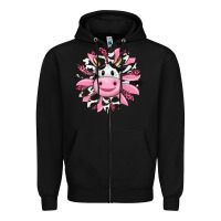 Black pink leopard sunflower cow Zipper Hoodie - RanaPortraitStore