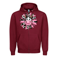 Burgundy pink leopard sunflower cow Zipper Hoodie - RanaPortraitStore