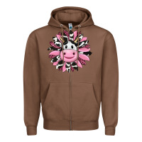 Chestnut pink leopard sunflower cow Zipper Hoodie - RanaPortraitStore