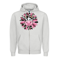 Dove Grey pink leopard sunflower cow Zipper Hoodie - RanaPortraitStore