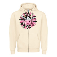 Sandshell pink leopard sunflower cow Zipper Hoodie - RanaPortraitStore