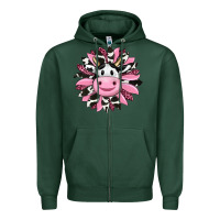 Sports Green pink leopard sunflower cow Zipper Hoodie - RanaPortraitStore