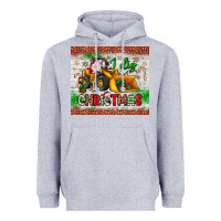 Heather Grey i dig christmas bulldozer santa Heavyweight Hoodie - JahusDesignShop