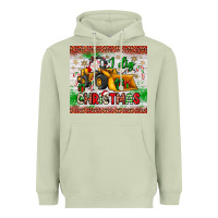 Matcha i dig christmas bulldozer santa Heavyweight Hoodie - JahusDesignShop