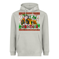 Moon Dust i dig christmas bulldozer santa Heavyweight Hoodie - JahusDesignShop