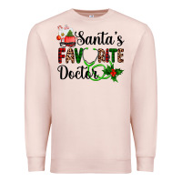 Pale Pink santa's favorite doctor Premium Sweatshirt - AdoDesignShop