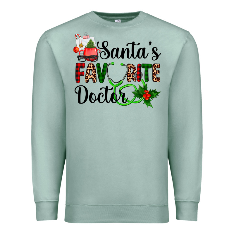 Santa's Favorite Doctor Premium Sweatshirt by AdoDesignShop | Teevron