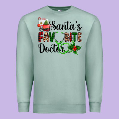 Santa's Favorite Doctor Premium Sweatshirt Designed By Adodesignshop