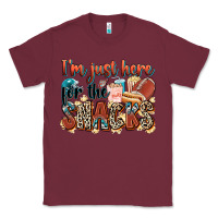 Burgundy i'm just here for the snacks american football Classic Tee - Zillion Design Studio