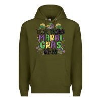 Army Green thick thighs mardi gras vibes Premium Hoodie - MaliasSmallBusiness
