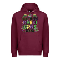 Burgundy thick thighs mardi gras vibes Premium Hoodie - MaliasSmallBusiness