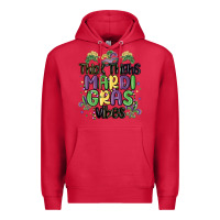 Cardinal thick thighs mardi gras vibes Premium Hoodie - MaliasSmallBusiness