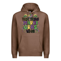 Chestnut thick thighs mardi gras vibes Premium Hoodie - MaliasSmallBusiness