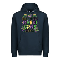 Navy thick thighs mardi gras vibes Premium Hoodie - MaliasSmallBusiness