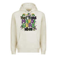 Oatmeal Heather thick thighs mardi gras vibes Premium Hoodie - MaliasSmallBusiness