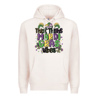 Pale Pink thick thighs mardi gras vibes Premium Hoodie - MaliasSmallBusiness