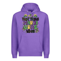 Purple thick thighs mardi gras vibes Premium Hoodie - MaliasSmallBusiness