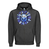 Charcoal Heather blueberry milkshake cow sunflower Zipper Hoodie - RanaPortraitStore