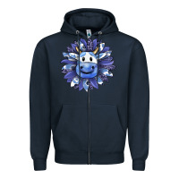 Navy blueberry milkshake cow sunflower Zipper Hoodie - RanaPortraitStore