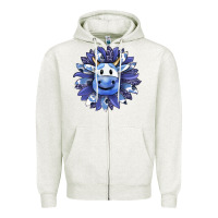 Oatmeal Heather blueberry milkshake cow sunflower Zipper Hoodie - RanaPortraitStore