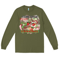 Army Green farm fresh strawberries Long Sleeve Tee - Zillion Design Studio