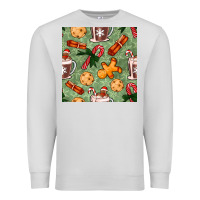 Dove Grey christmas hot chocolate and cookies seamless pattern Premium Sweatshirt - BundleAndBundleShop