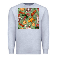 Heather Grey christmas hot chocolate and cookies seamless pattern Premium Sweatshirt - BundleAndBundleShop