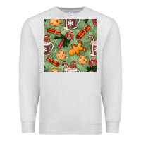 Oatmeal Heather christmas hot chocolate and cookies seamless pattern Premium Sweatshirt - BundleAndBundleShop