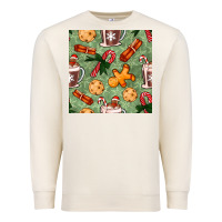 Sandshell christmas hot chocolate and cookies seamless pattern Premium Sweatshirt - BundleAndBundleShop