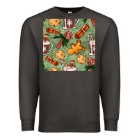Smoke christmas hot chocolate and cookies seamless pattern Premium Sweatshirt - BundleAndBundleShop