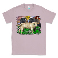 Lilac charolais bull black angus cattle and bull with barnyard and cowhide Classic Tee - RanaPortraitStore