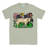 Matcha charolais bull black angus cattle and bull with barnyard and cowhide Classic Tee - RanaPortraitStore