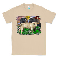 Mushroom charolais bull black angus cattle and bull with barnyard and cowhide Classic Tee - RanaPortraitStore