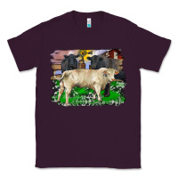 Plum charolais bull black angus cattle and bull with barnyard and cowhide Classic Tee - RanaPortraitStore