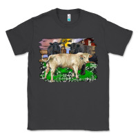 Smoke charolais bull black angus cattle and bull with barnyard and cowhide Classic Tee - RanaPortraitStore